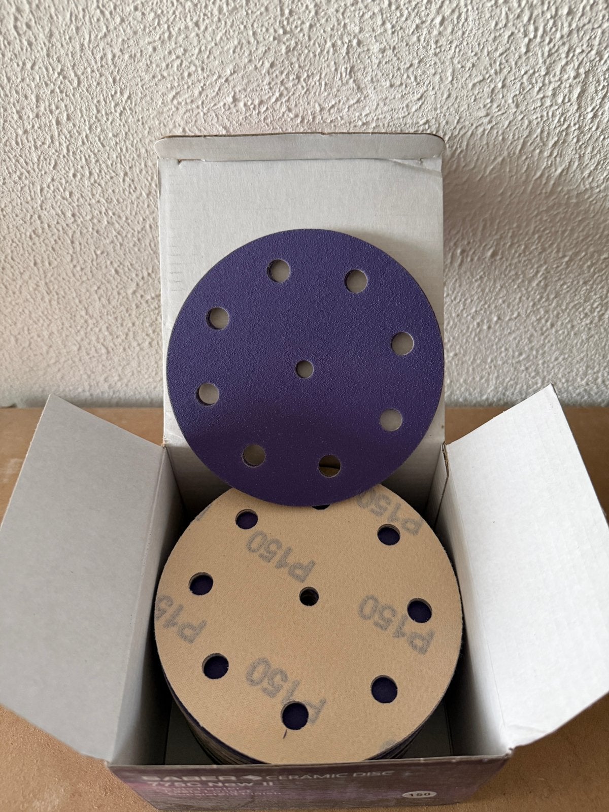 Schuurpapier klittenband 125mm 9 stofgaten nieuw 50 stuks, Ophalen of Verzenden, Zo goed als nieuw, 1200 watt of meer, Excentrische schuurmachine