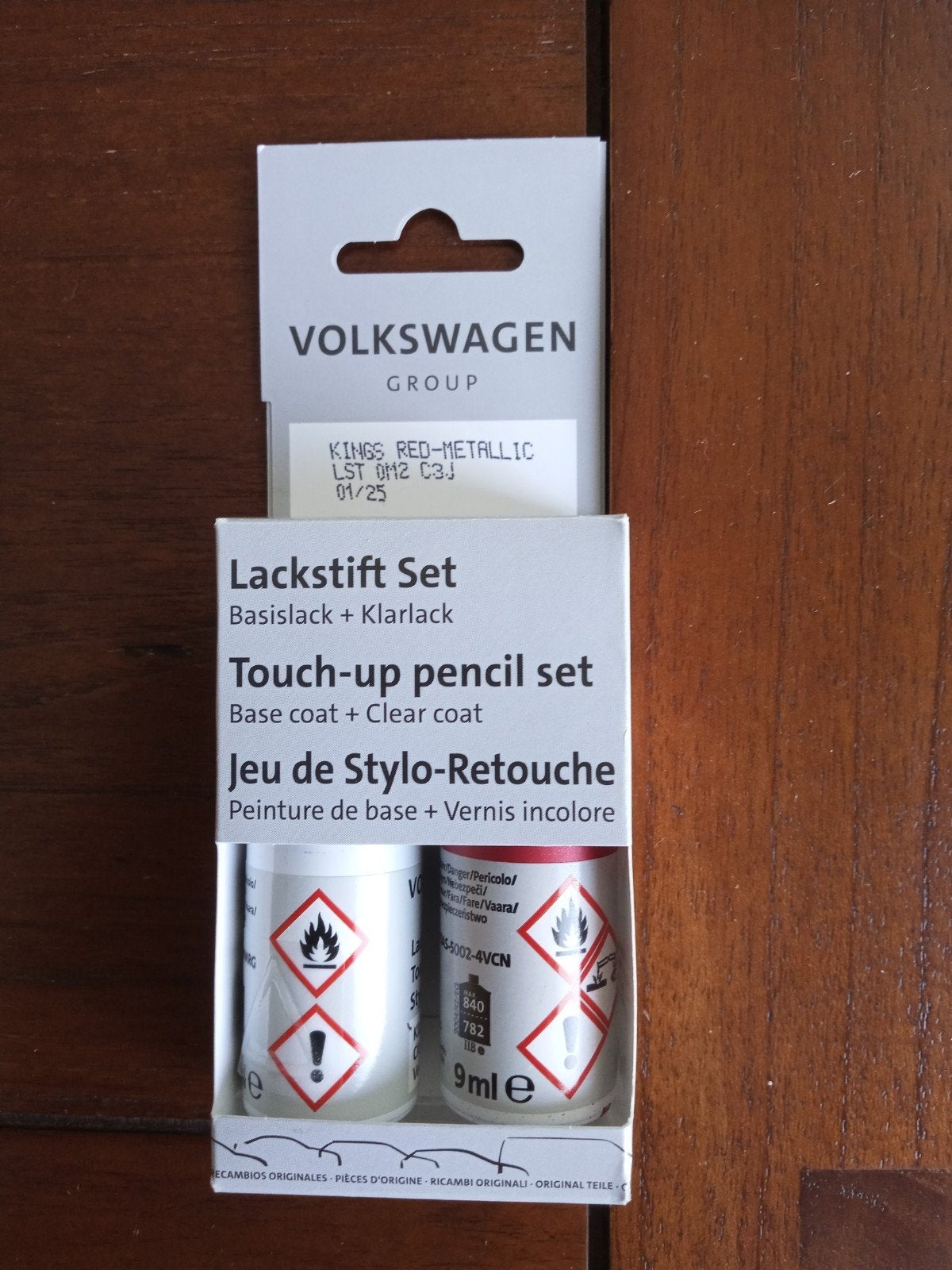 VW Lakstift Kings Red Metallic met blanke lak, Ophalen of Verzenden
