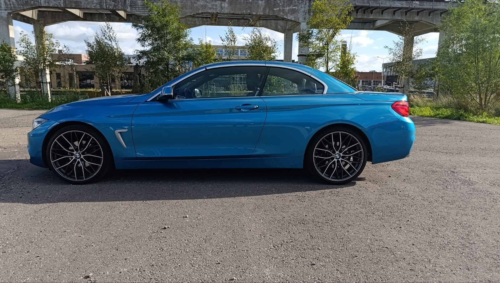 BMW 4-Serie 420i 184pk Aut 2017 Blauw, Auto's, 1998 cc, 4-Serie, Cabriolet, Dealer onderhouden