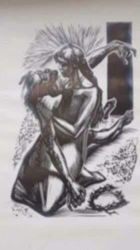 Litho Frank Ivo Van Damme Christus en Maria 1984, Ophalen