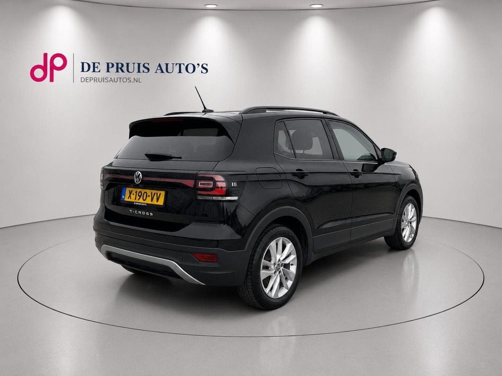 Volkswagen T-Cross 1.0 TSI Style Camera Virtual cockpit Appl, Auto's, Volkswagen, Gebruikt, Euro 6, Met garantie (alle), Zwart