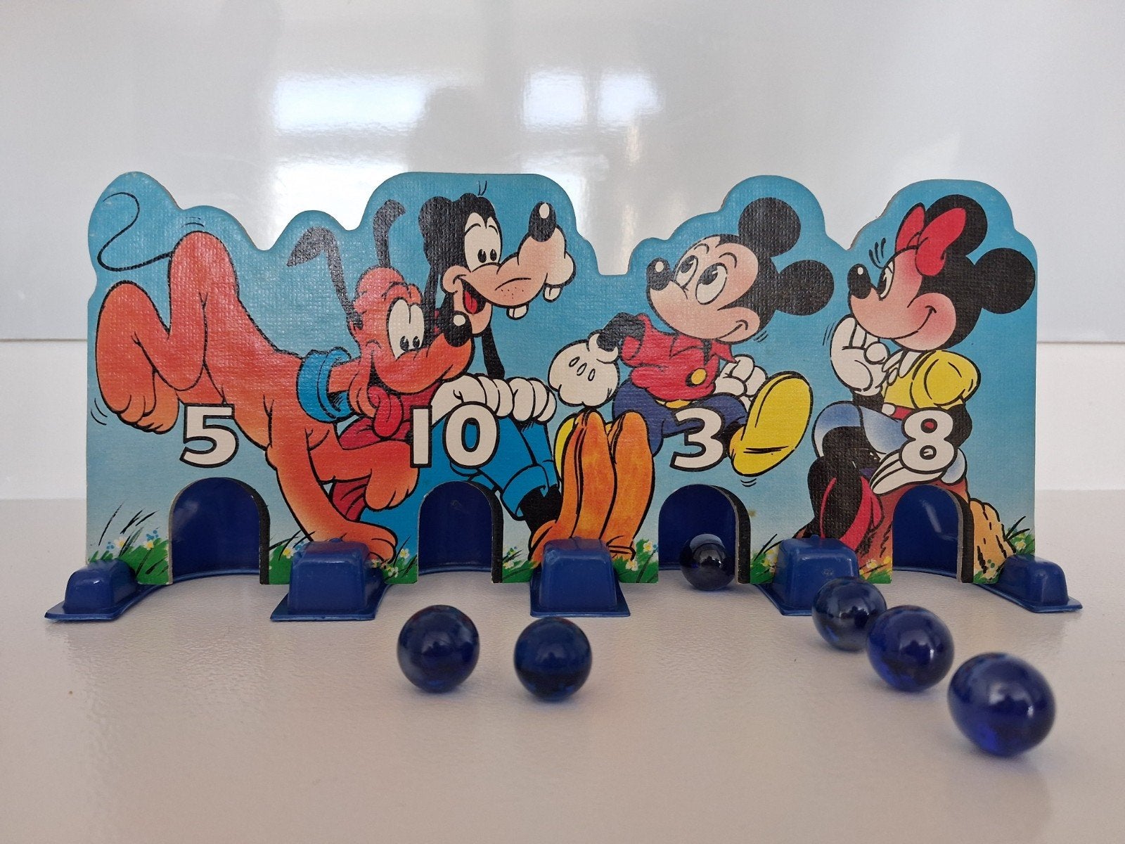 Vintage Disney Knikkerspel HEMA (1985) – Compleet, Verzamelen, Disney, Ophalen of Verzenden, Mickey Mouse, Gebruikt, Overige typen