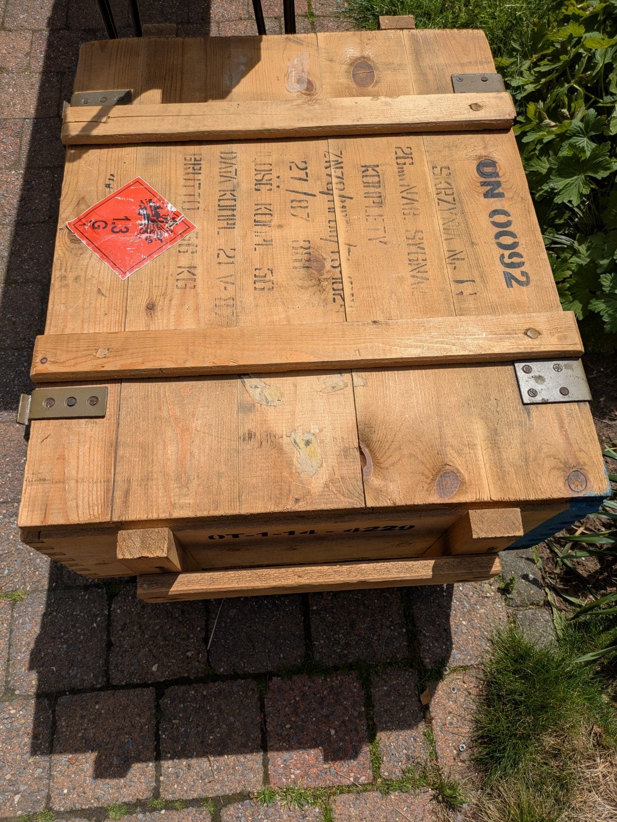 Legerkist/dekenkist, Ophalen, Gebruikt, Met klep(pen), 50 tot 100 cm