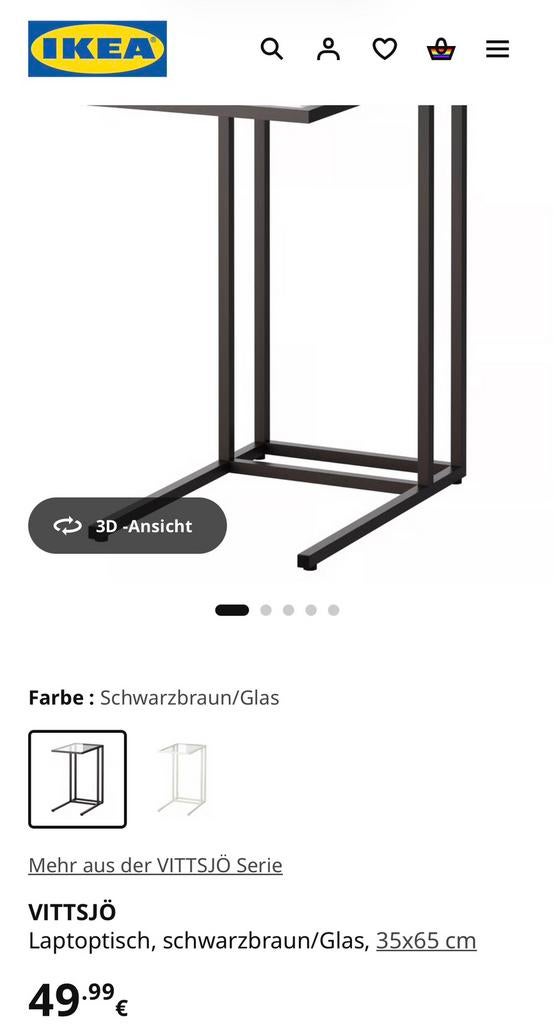 Ongebruikte laptoptafel, Huis en Inrichting, Tafels | Bijzettafels, Minder dan 55 cm, Metaal of Aluminium, Zo goed als nieuw, Rechthoekig