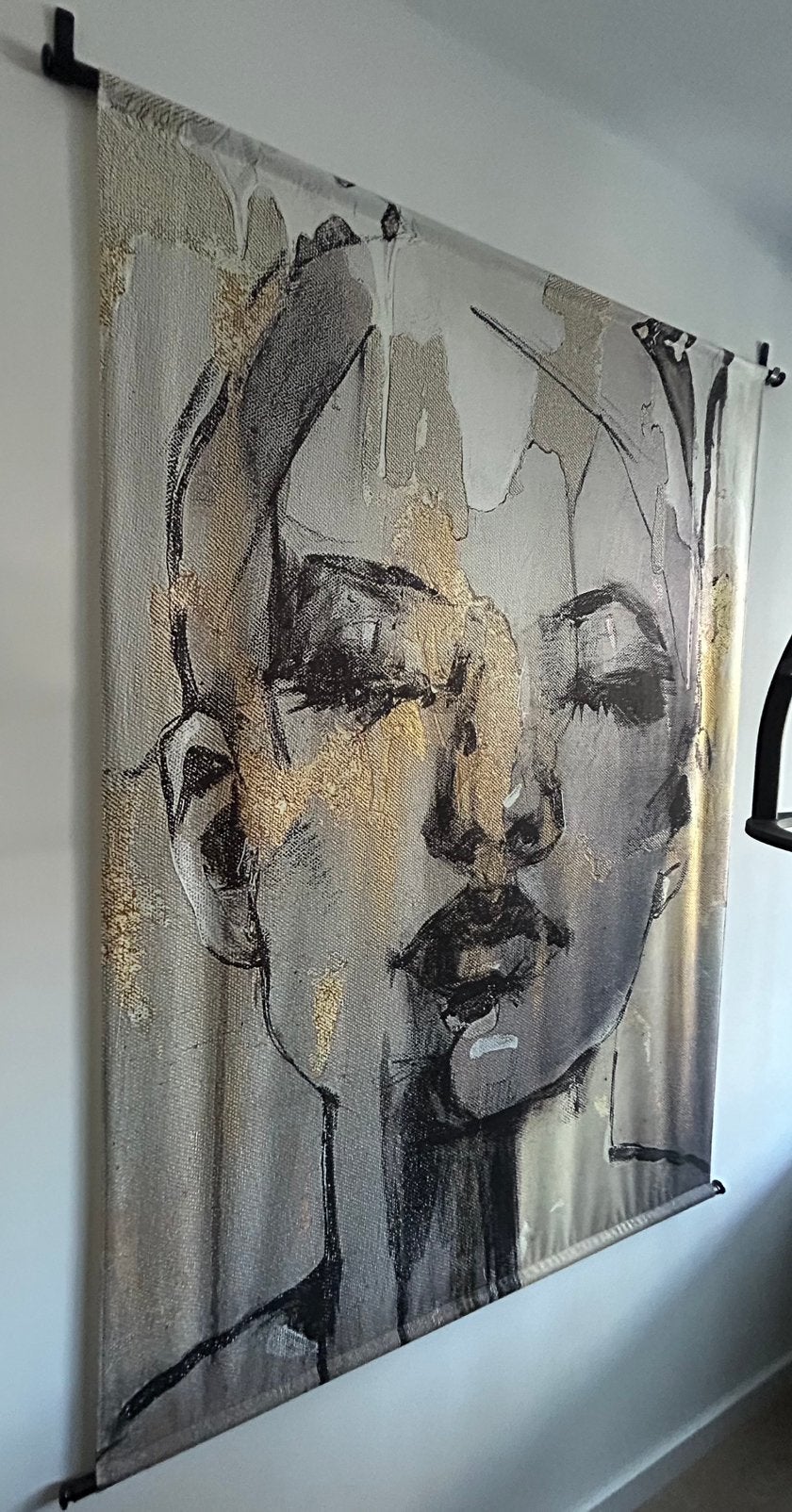 Wanddoek/Wandkleed incl ophangsysteem 140x170, Ophalen, Zo goed als nieuw, Schilderij