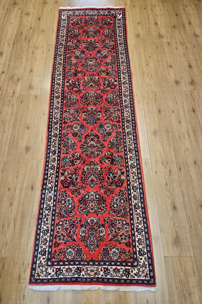 Handgeknoopt perzisch tapijt loper sarough 283x80, Info@SlatsAntiek.nl, Crème, Perzisch, Vof Slats Antiek