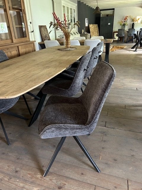 Nieuwe eetkamerstoel draai grijs/zwart, Ophalen, Nieuw, Vijf, Zes of meer stoelen, Stof