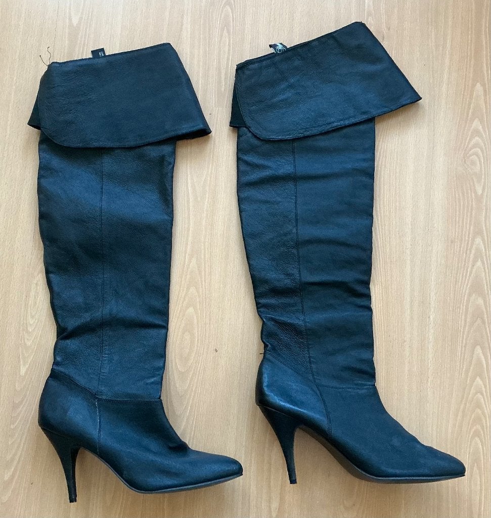 Laarzen met hoge hak, leder, maat 42 gay / hetero, Kleding | Heren, Zwart, Boots, Ophalen of Verzenden, Zo goed als nieuw