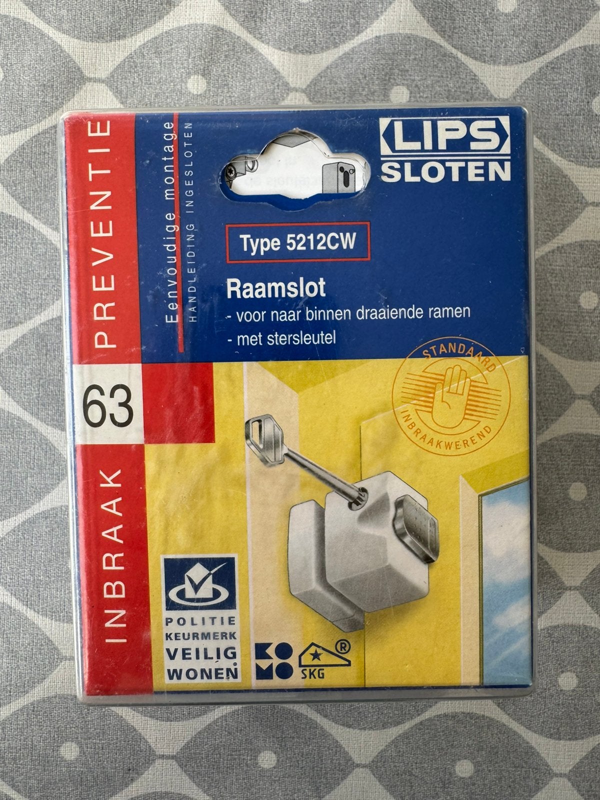 LIPS raamslot type 5212CW – nieuw in verpakking, Ophalen of Verzenden, Zo goed als nieuw, Rvs, Slot
