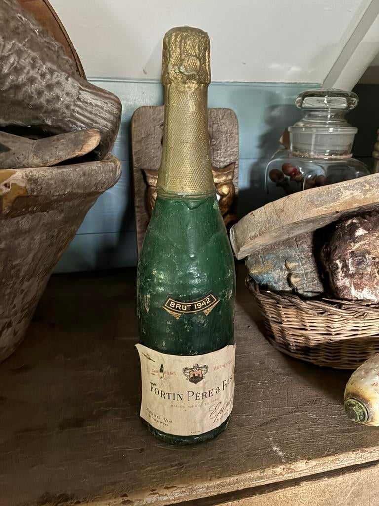 Antieke champagne fles kaars, Antiek en Kunst, Ophalen of Verzenden