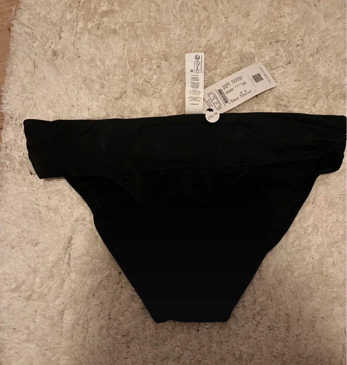 Zwarte bikini slip 2XL/16, Kleding | Dames, Verzenden, Nieuw, Zwart, Bikini