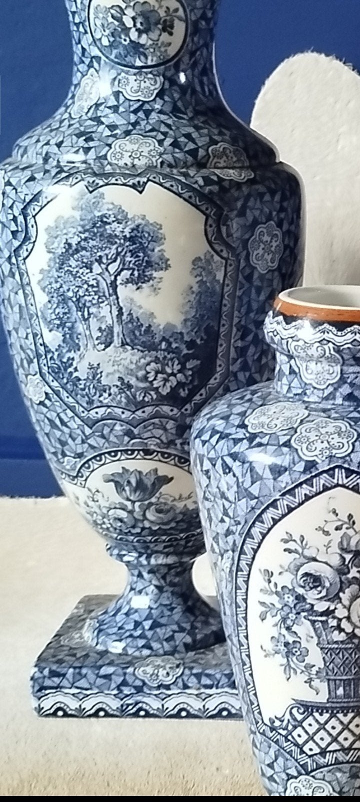 3 Delfts blauwe vazen Villeroy Boch gemerkt Flamand, Ophalen of Verzenden