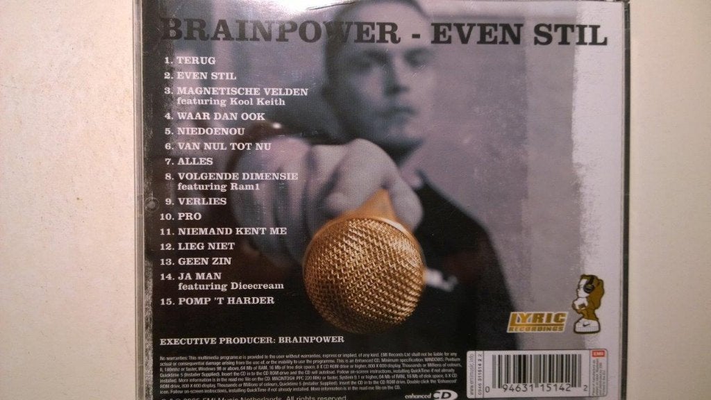 Brainpower - Even Stil, Cd's en Dvd's, Cd's | Nederlandstalig, Ophalen of Verzenden, Zo goed als nieuw, Hiphop of Rap, Album