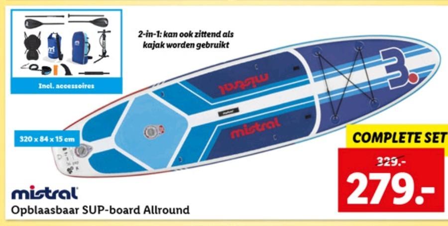 Mistral Opblaasbaar SUP-board Allround met zitje nieuw ongeb, Watersport en Boten, Suppen, Ophalen, Nieuw, SUP-boards