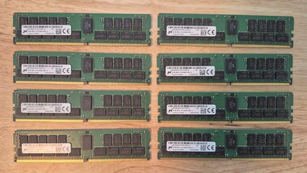 Micron 32GB (8x32GB) DDR4 2666MHz ECC Reg Server Geheugen, Computers en Software, RAM geheugen, Zo goed als nieuw, Server, 32 GB