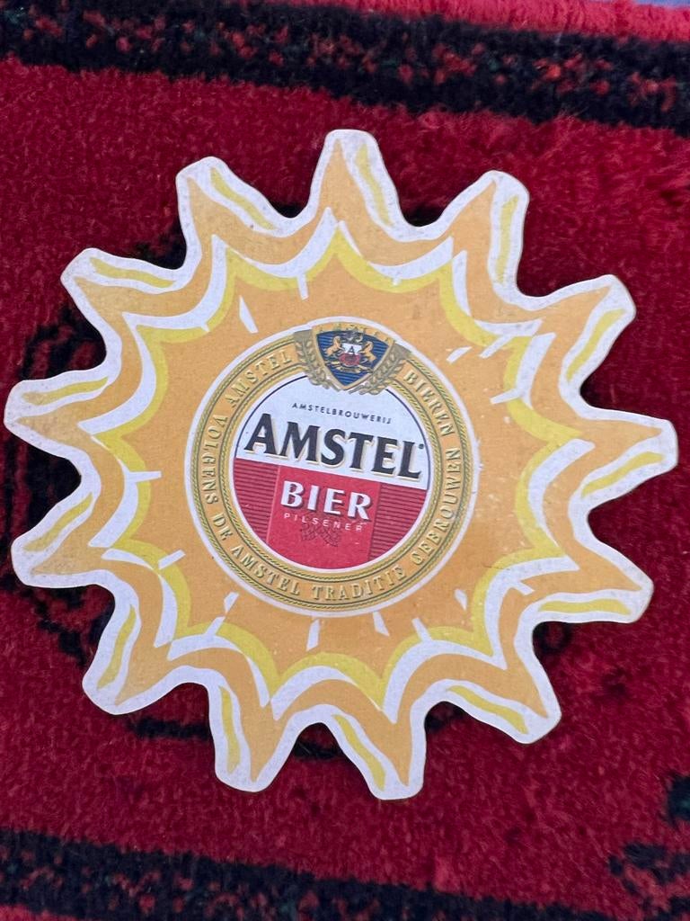 Oud Amstel Bier Viltje - Vintage Bierviltje, Ophalen of Verzenden, Gebruikt, Viltje(s), Amstel