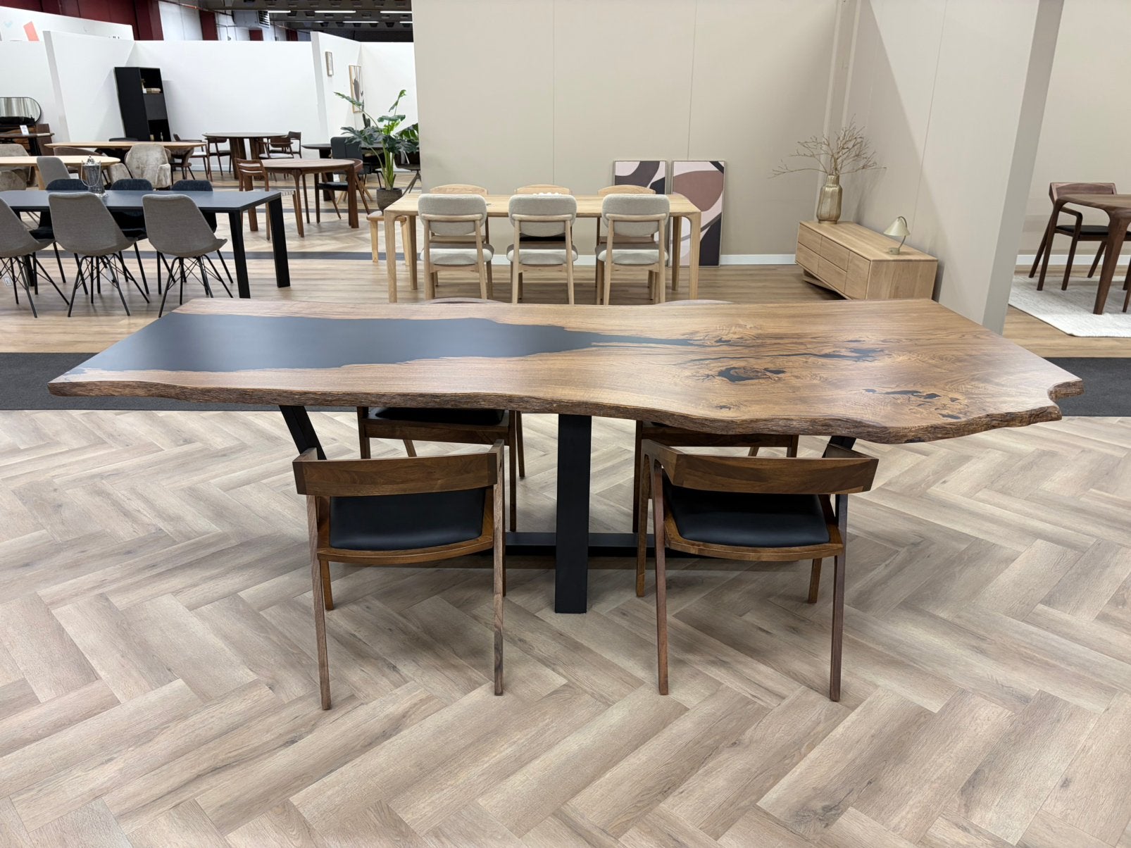 Unieke eiken boomstamtafel – 300  120 cm, Ophalen, 100 tot 150 cm, Eikenhout, Vijf personen of meer