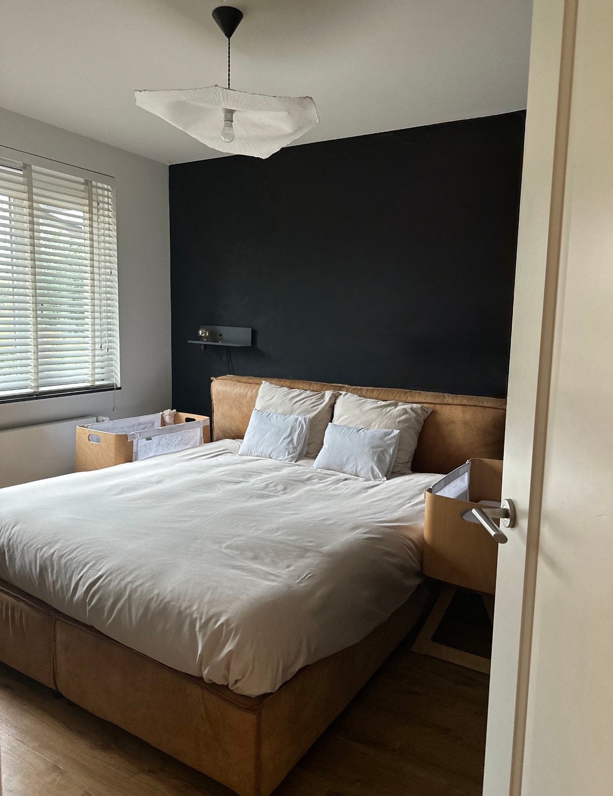 Morph design buffel leer bed 180x200, Huis en Inrichting, Slaapkamer | Complete slaapkamers, Ophalen, Zo goed als nieuw, Tweepersoons