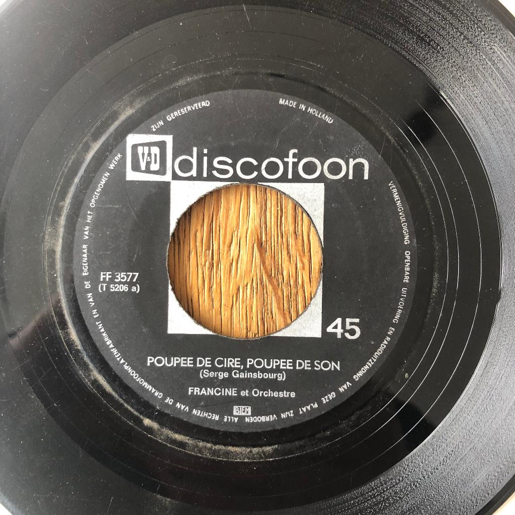 Francine Poupee De Cire Poupee De Son Serge Gainsbourg yé-yé, Gebruikt, 7 inch, Single, Ophalen of Verzenden