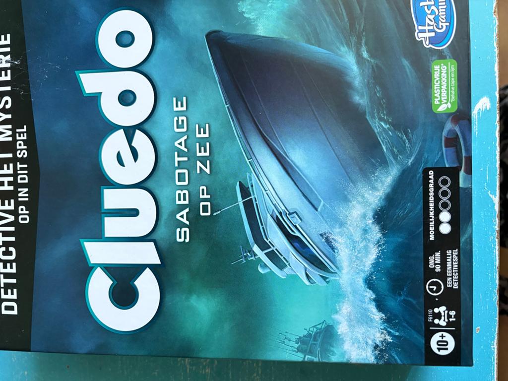 Cluedo Sabotage op Zee - Detective Het Mysterie, Drie of vier spelers, Ophalen of Verzenden, Nieuw