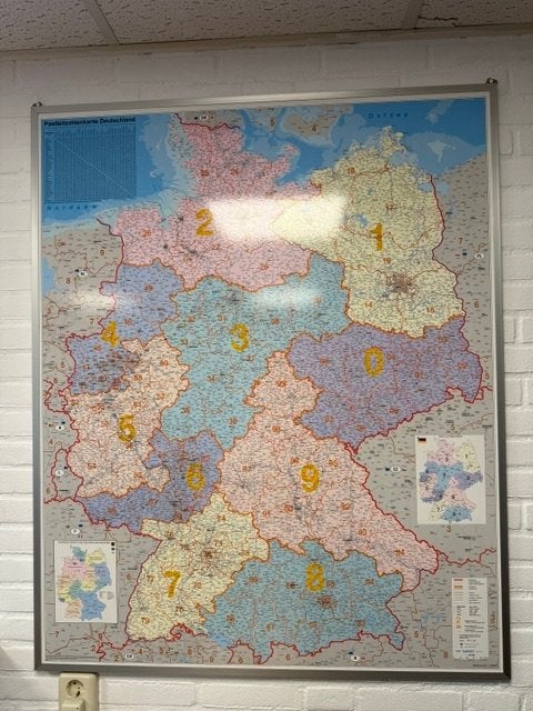 Landkaart van Duitsland. Whiteboard/magneetbord, Boeken, Atlassen en Landkaarten, Ophalen, 2000 tot heden, Duitsland, Landkaart