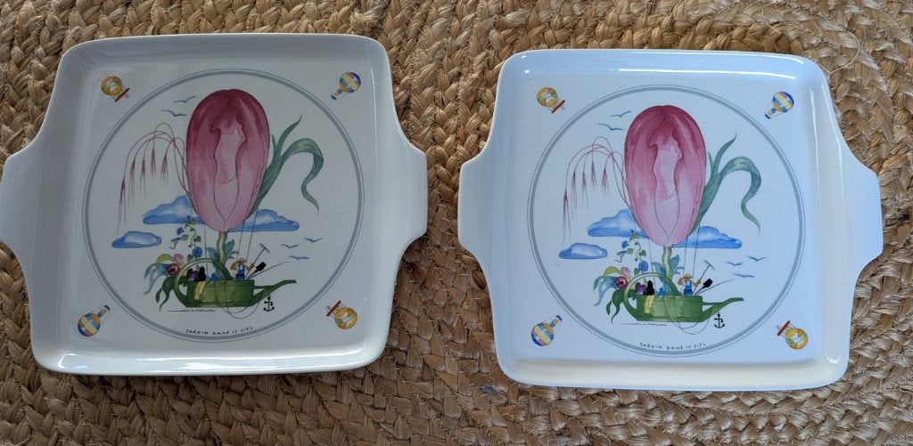 Twee vintage borden van Villeroy & Boch Le Ballon, Villeroy & Boch, Ophalen of Verzenden, Zo goed als nieuw, Bord(en)