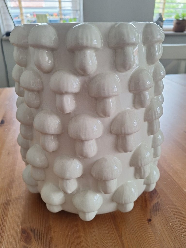 Grote vaas, Wit, 25 cm, Ophalen of Verzenden, Zo goed als nieuw