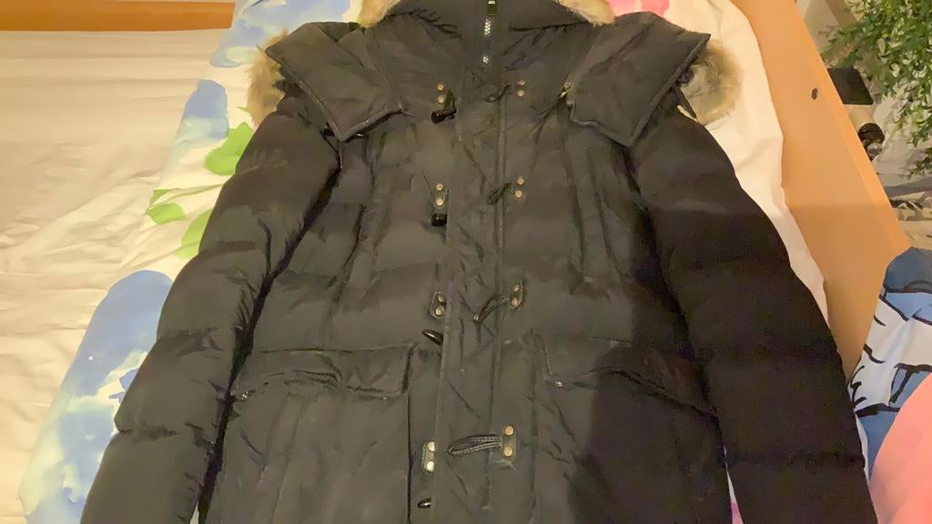 Moncler winter jas voor dames, Kleding | Dames, Jassen | Winter, Ophalen, Zo goed als nieuw, Maat 46/48 (XL) of groter, Zwart