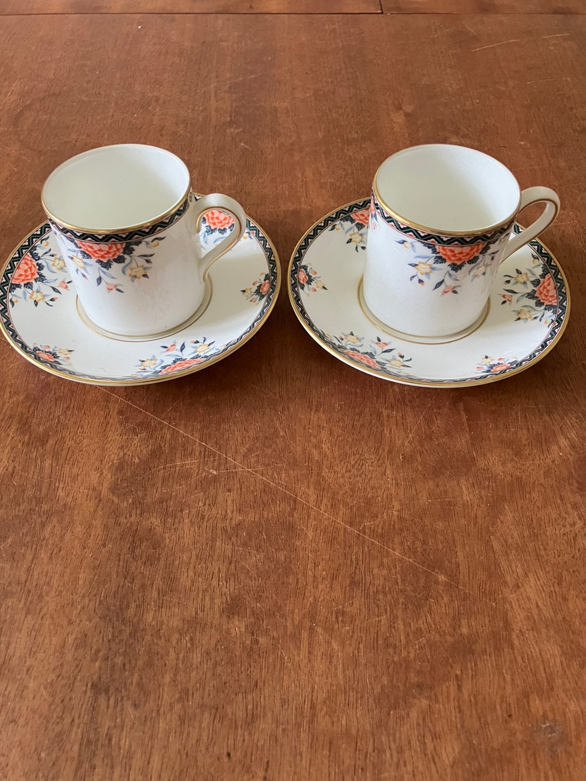 2x Wedgwood kop en schotel TOURAINE vintage gaaf, Ophalen of Verzenden