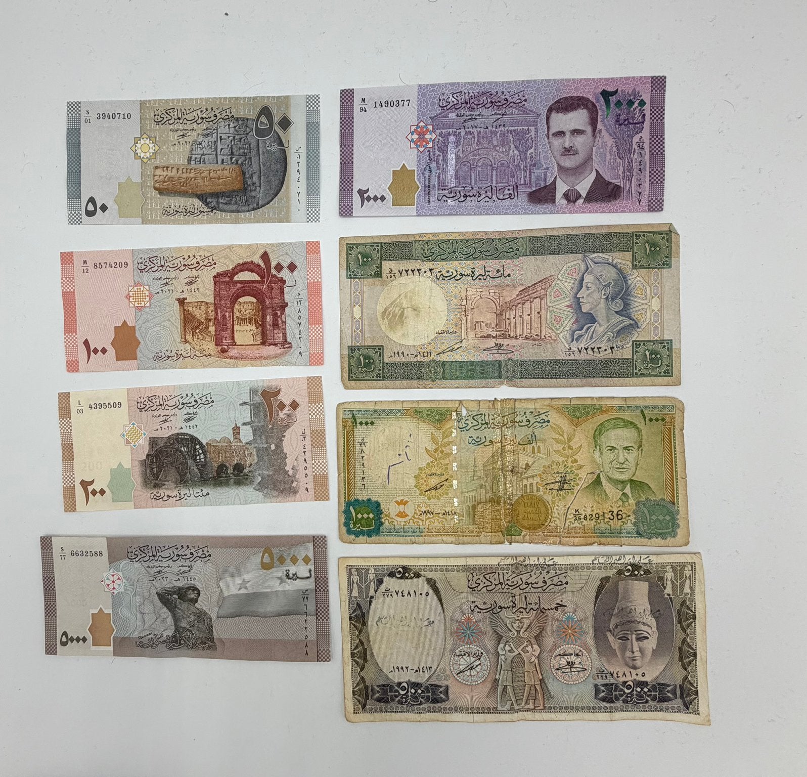 8x bankbiljetten Syrie (oud en nieuw), Ophalen of Verzenden, Midden-Oosten