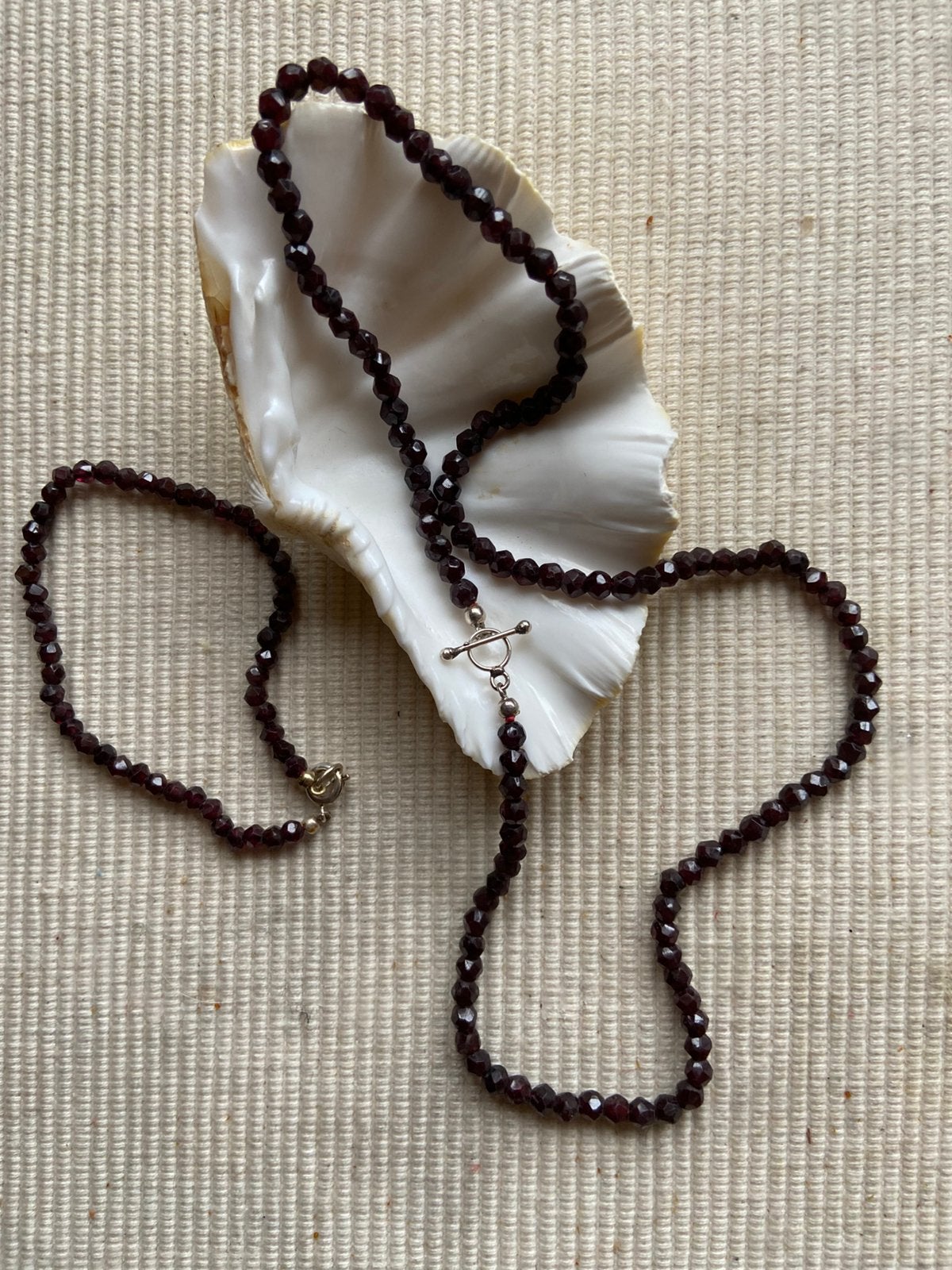 Ketting antiek granaten, Ophalen of Verzenden, Zilver, Ketting