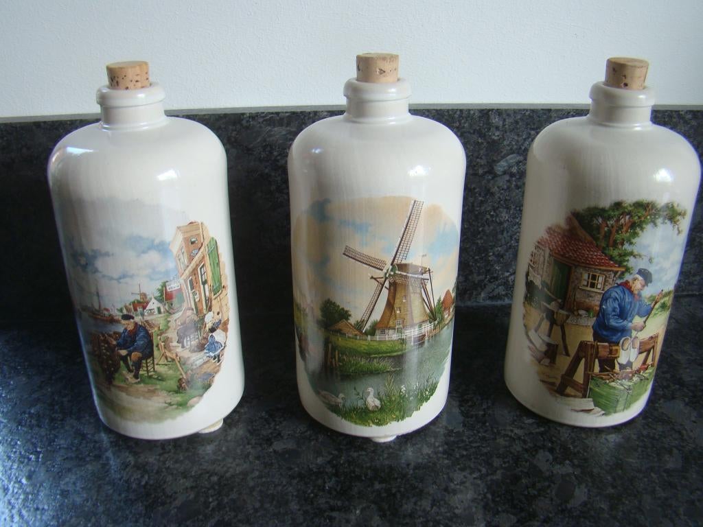 Nieuw 3 sierflessen, Ophalen of Verzenden, Nieuw, Overige kleuren, Glas