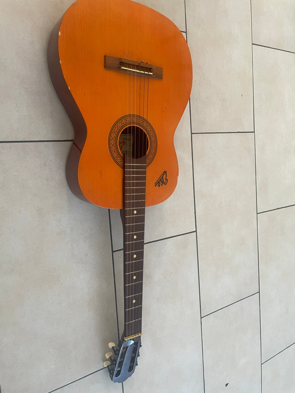 Klassieke gitaar met hoes en lesboeken, Muziek en Instrumenten, Snaarinstrumenten | Gitaren | Akoestisch, Ophalen, Gebruikt, Klassieke of Spaanse gitaar