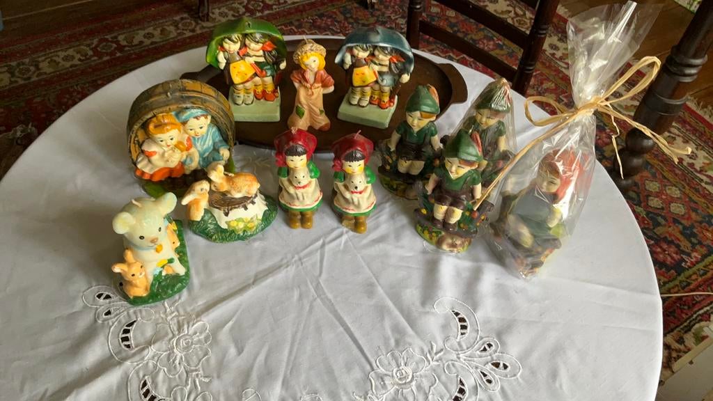 “ hummeltjes” stijl kaarsen, jaren 50 , brocante, Ophalen of Verzenden, Gebruikt, Overige typen