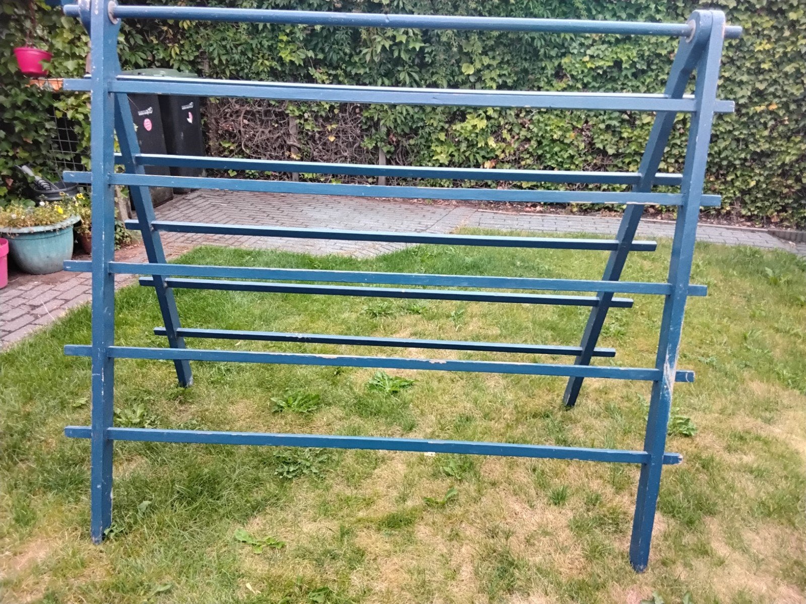 Stevig houten wasrek - heeft likje verf nodig, Ophalen, Gebruikt, Wasrek