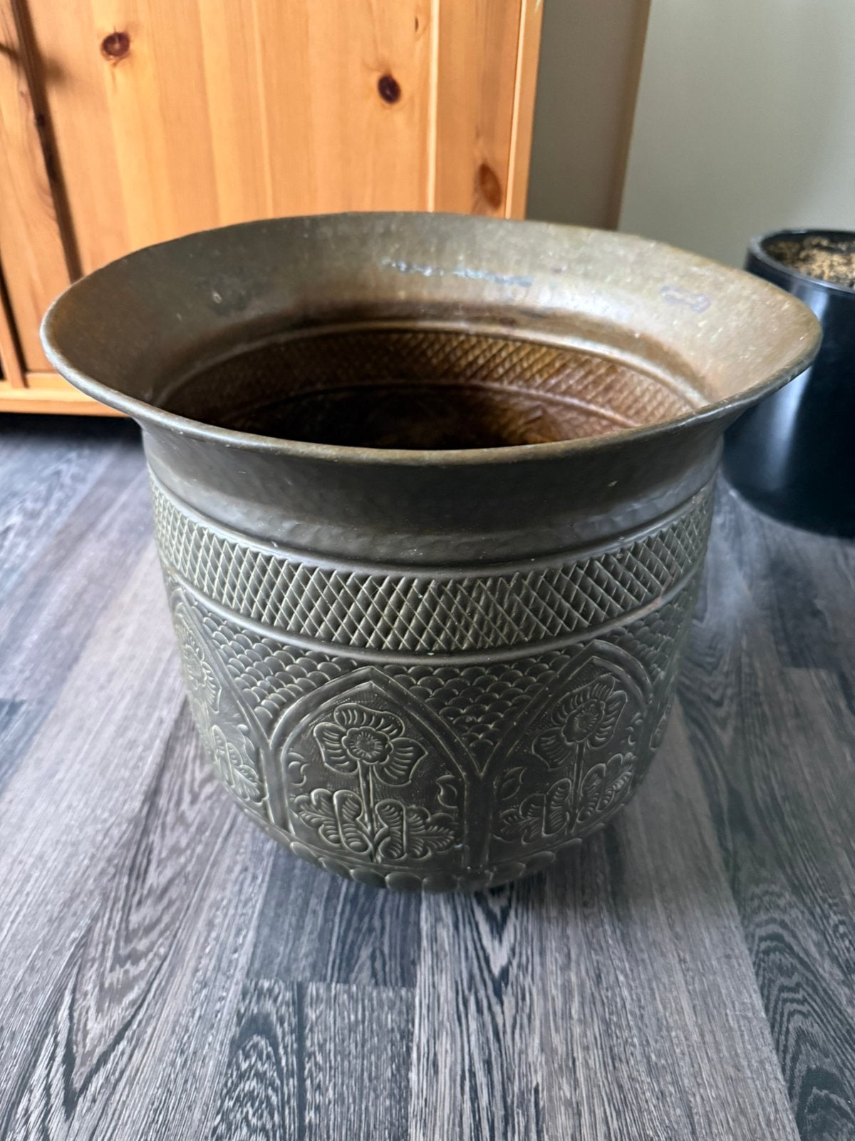 Grote antieke messing cachepot / jardinière – ca. 1910-1935, Ophalen of Verzenden, Koper