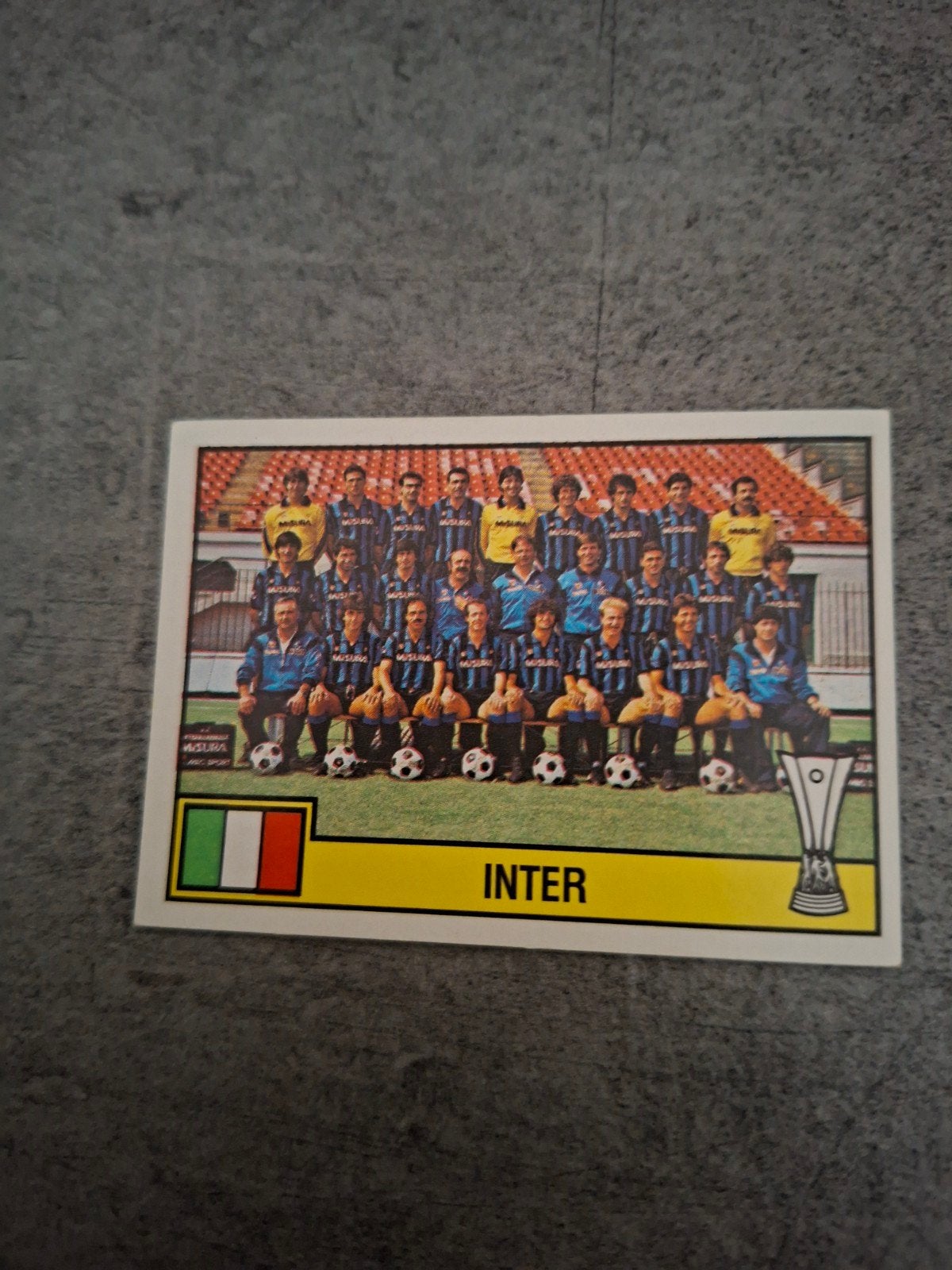Panini sticker Voetbal 86. Teamfoto Internationale., Ophalen of Verzenden, Zo goed als nieuw, Sticker