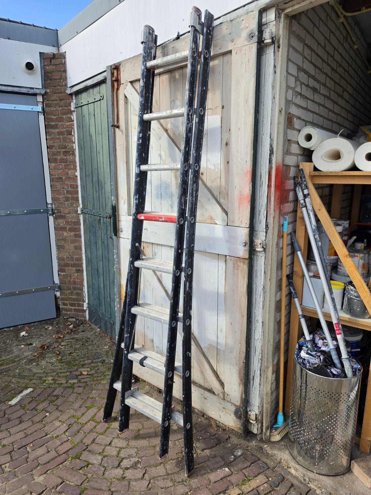 Gebruikte uitschuifbare ladder - 3 meter, Gebruikt, Ophalen of Verzenden, Ladder, Opvouwbaar of Inschuifbaar