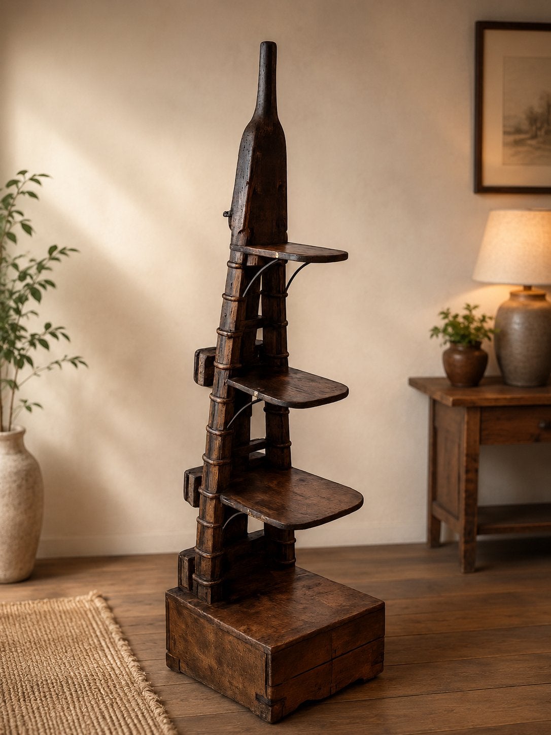 Unieke Antieke Houten Etagère, Ophalen