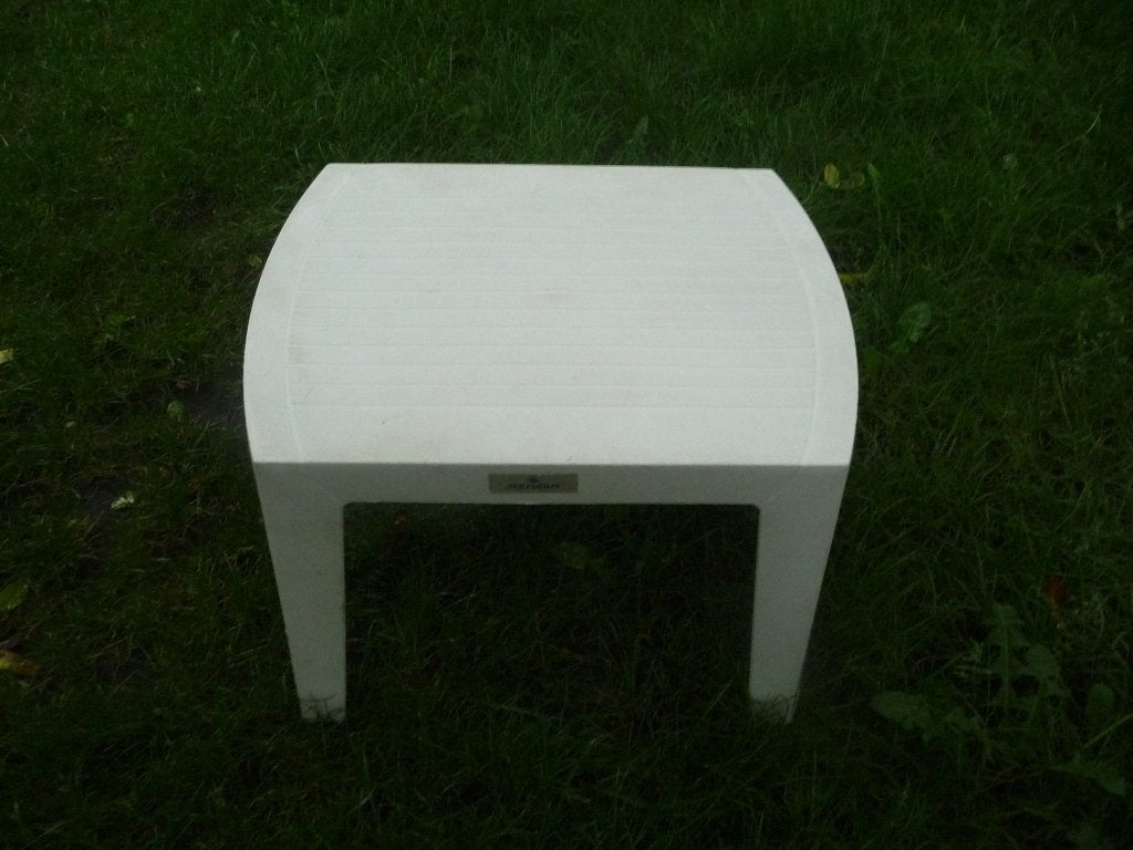 Mooie kunsstof terras bijzettafeltje voor buiten aquarius, Tuin en Terras, Ophalen, Gebruikt, Rechthoekig, Kunststof