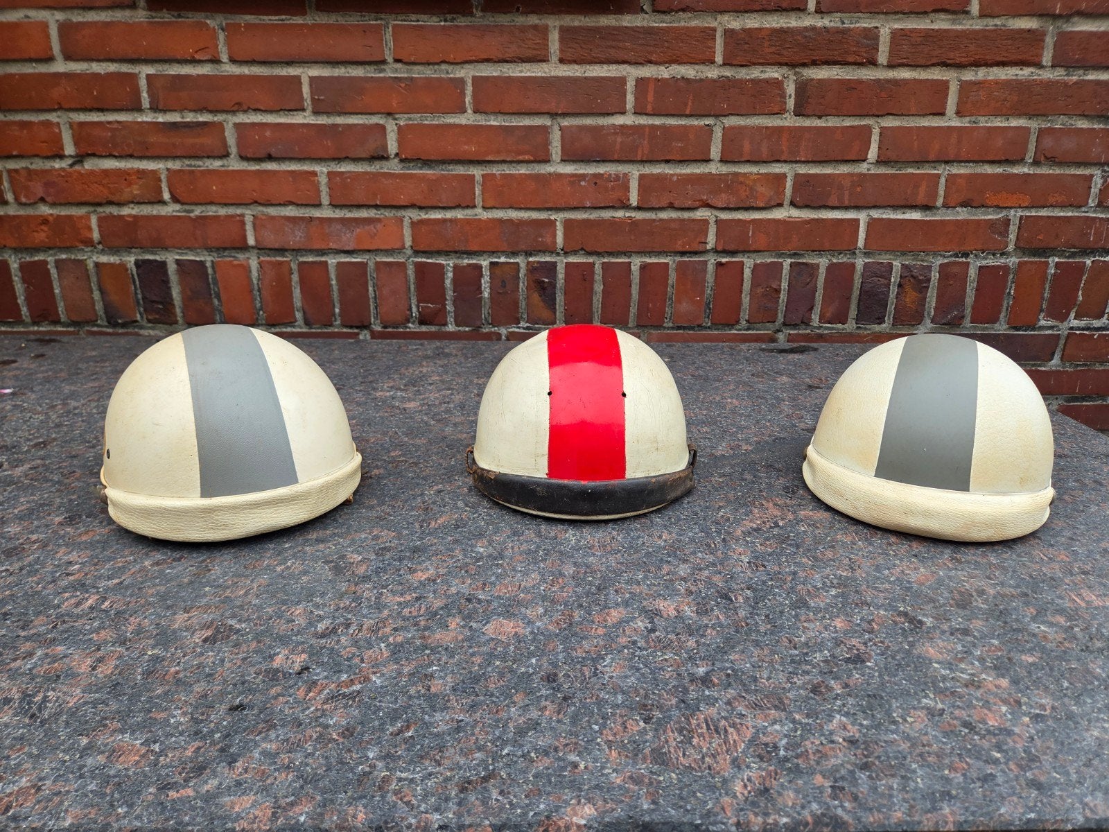 3 originele vintage pothelmen, Ophalen, Tweedehands, Overige merken