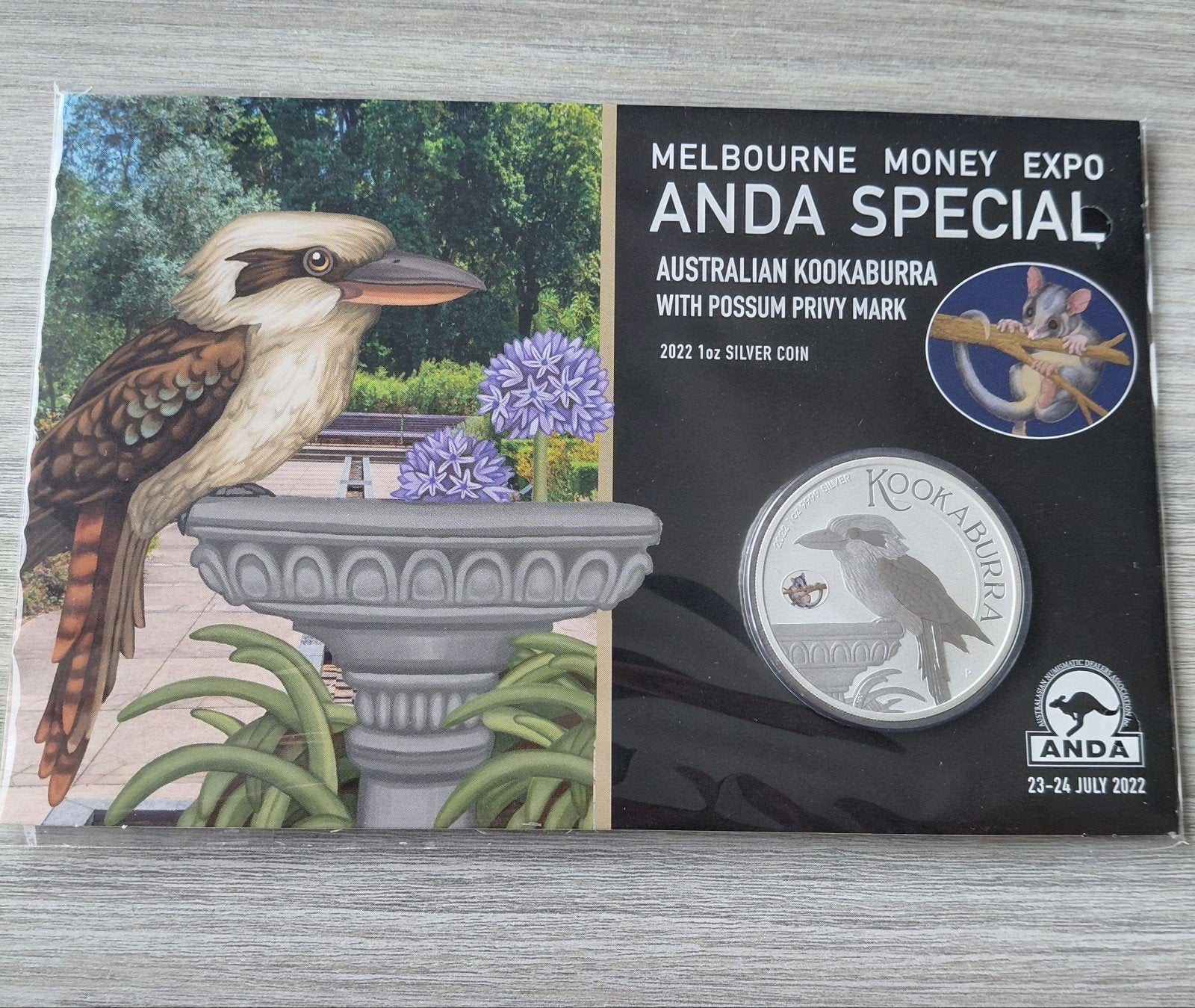 2022 Australie Kookaburra Expo Anda Privy Possum 1 oz zilver, Ophalen of Verzenden