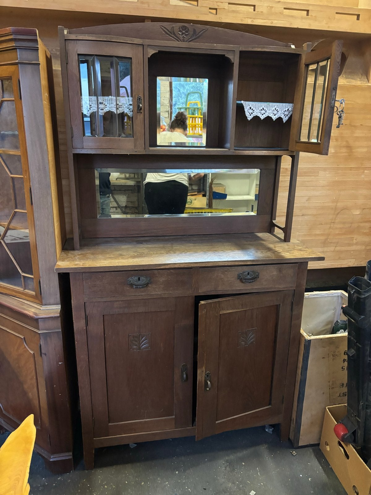 Antiek dressoir met spiegel, Antiek en Kunst, Antiek | Meubels | Kasten, Ophalen