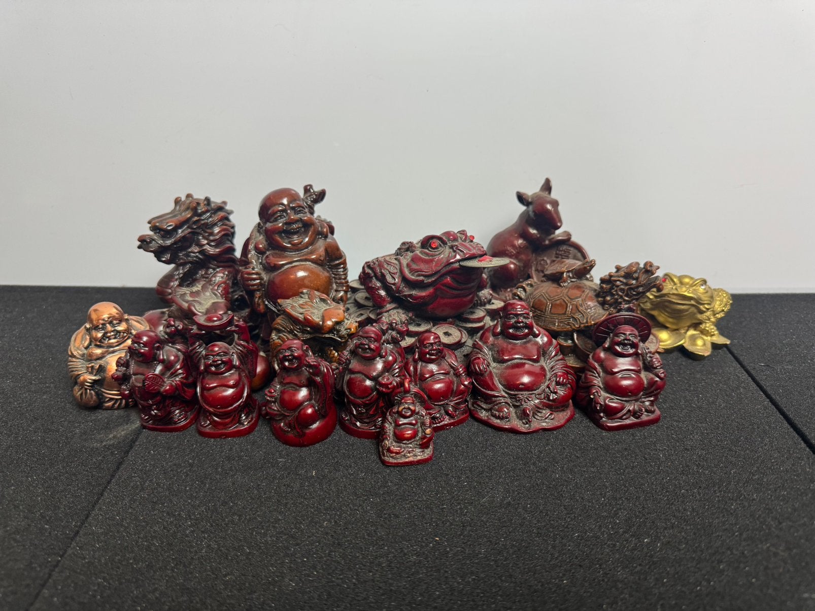 Lot feng shui beeldjes — Boeddha draak kikker — 15+ stuks