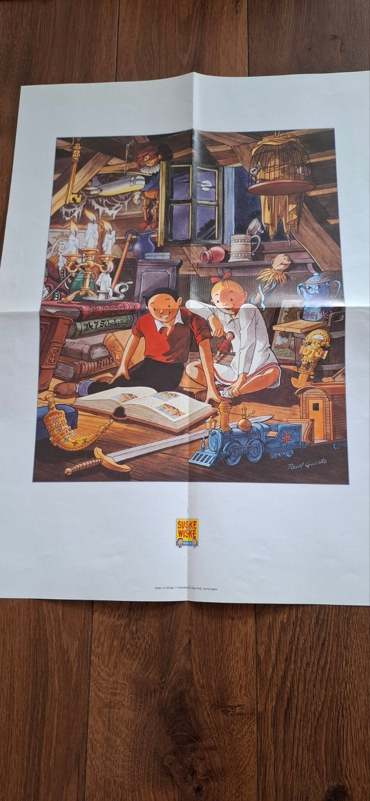 Suske en Wiske Poster - Zolder vol avonturen, Verzamelen, Ophalen of Verzenden, A1 t/m A3, Overige onderwerpen, Rechthoekig Staand