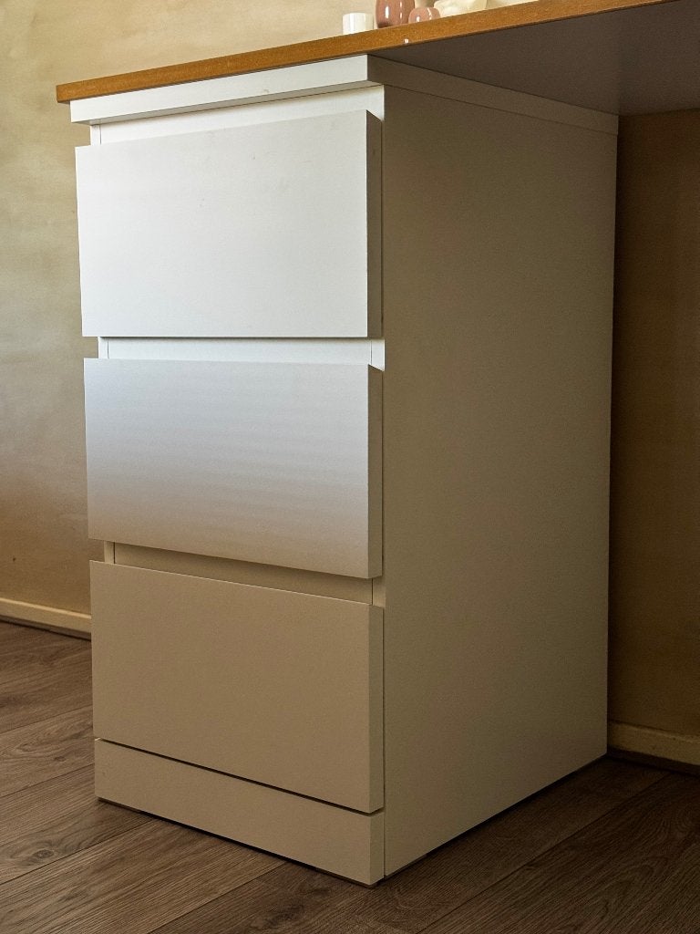 1 Ikea MALM commode wit 3 laden (40x78cm) - Gebruikt, Huis en Inrichting, Ophalen, Minder dan 50 cm, Gebruikt, 3 of 4 laden