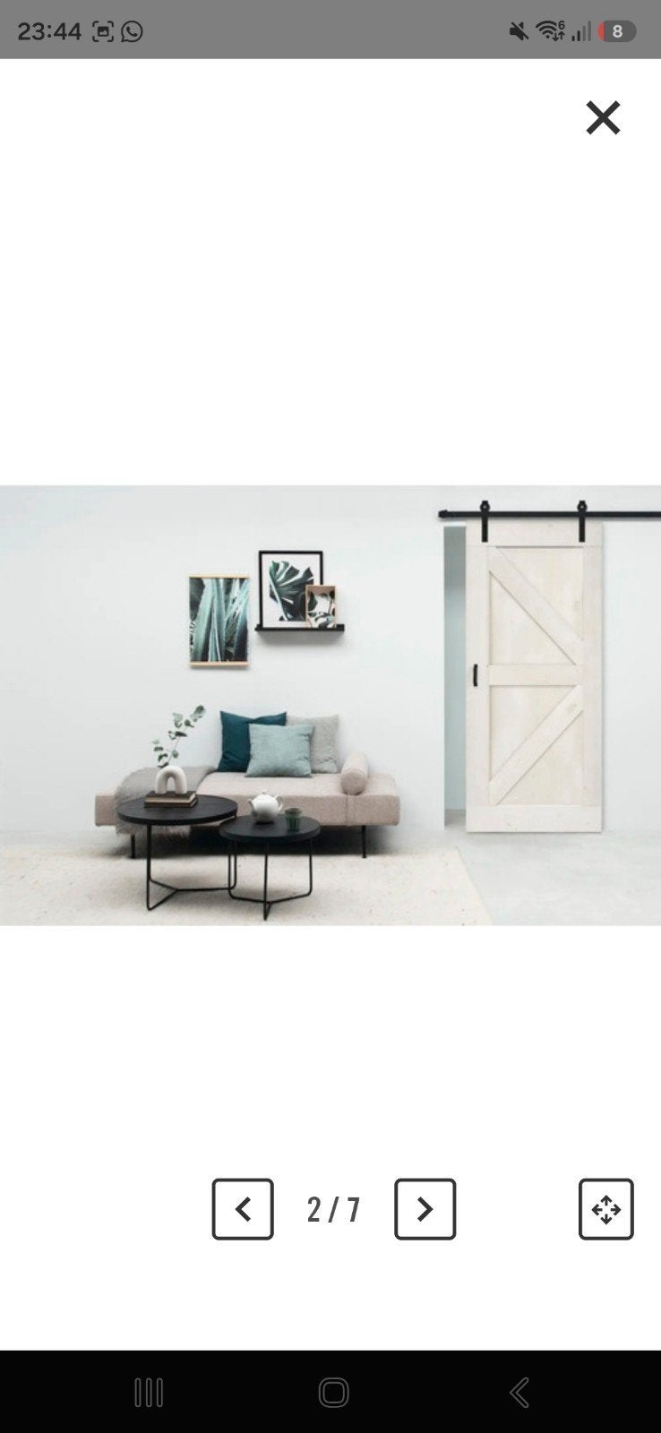 Schuifdeur / Barndoor Wales Vintage wit met zwarte rails, 100 tot 120 cm, 215 cm of meer, Overige typen, Nieuw