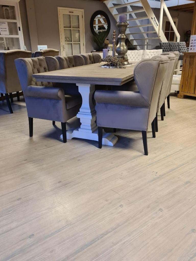 VOORRAAD 6 Landelijke Eetkamerstoelen Roman Velvet Taupe 11, Huis en Inrichting, Stoelen, Overige kleuren, Ophalen of Verzenden
