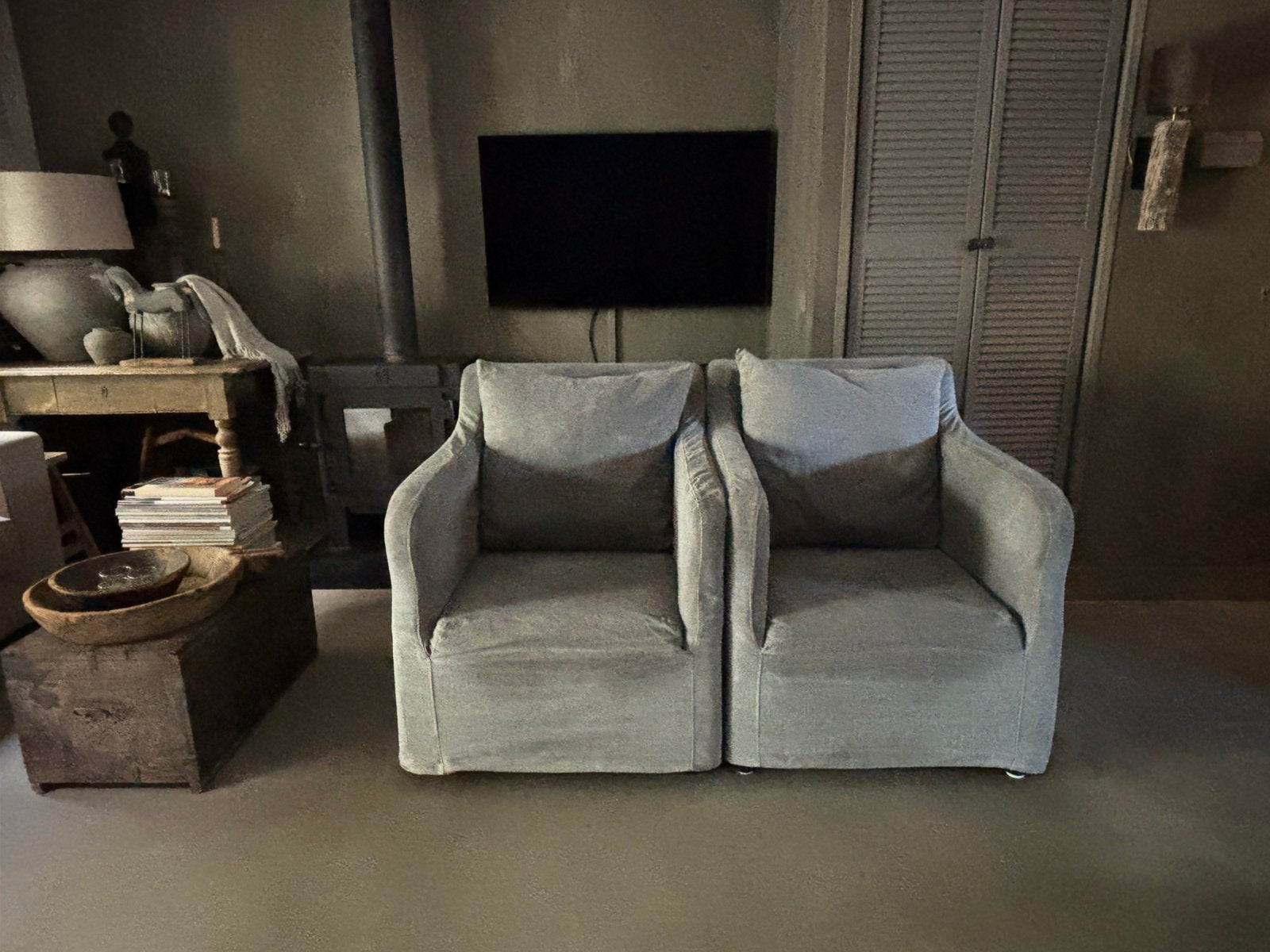 Fauteuil kiss stone hoffz landelijk sober aura peeperkorn, Gebruikt, 75 tot 100 cm, Ophalen of Verzenden, Stof