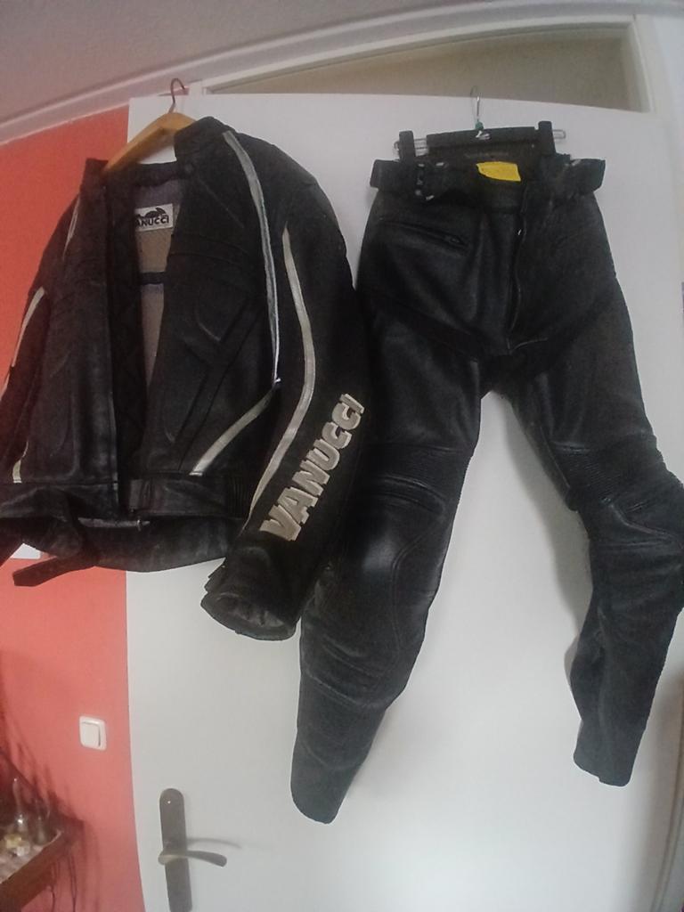 Vanucci leren motorpak - Jas en broek (maat 52), Heren, Jas | leer, Vanucci, Ophalen of Verzenden